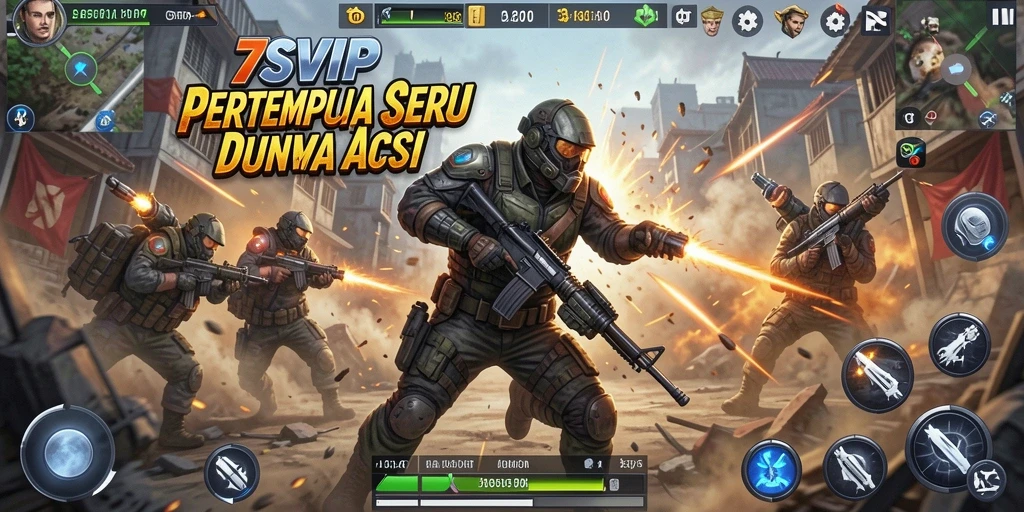 Screenshot gameplay 7SVIP menampilkan aksi pertempuran yang mendebarkan.