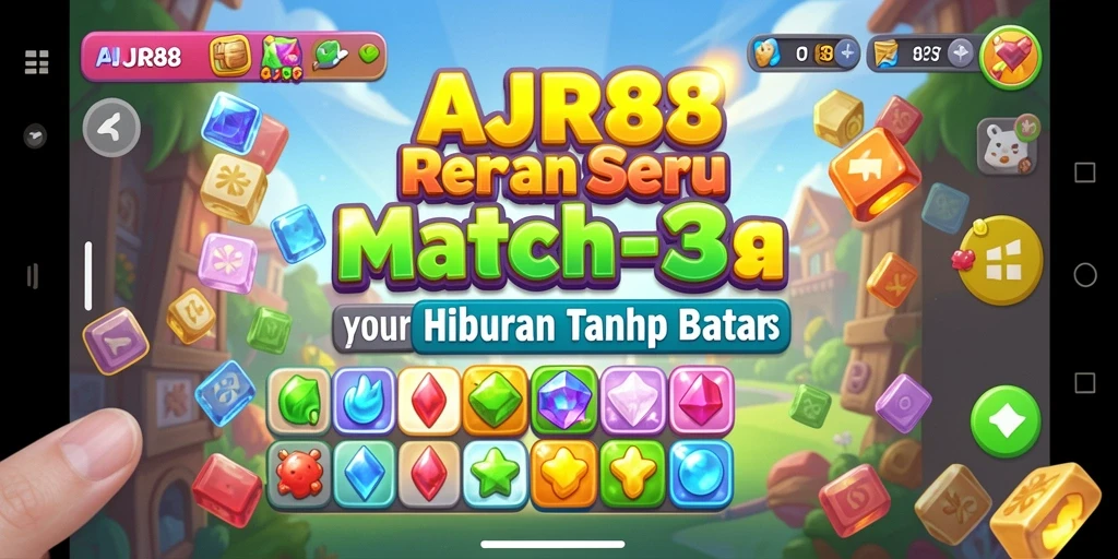Screenshot gameplay AJR88 yang menampilkan tantangan Match-3 yang seru.