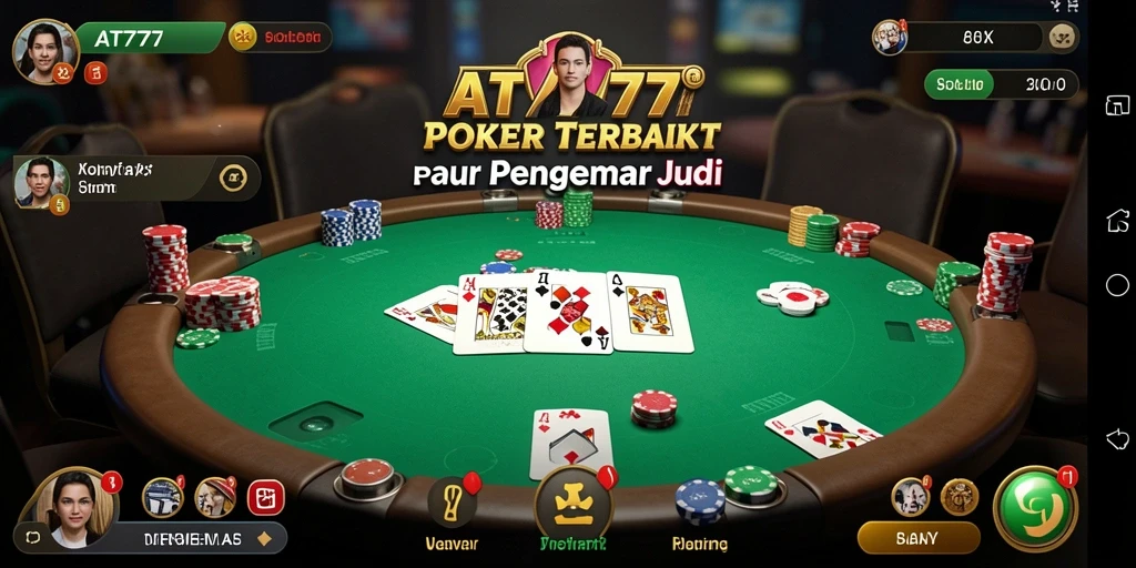 Tangkapan layar AT777 menunjukkan keseruan bermain Poker dengan teman.