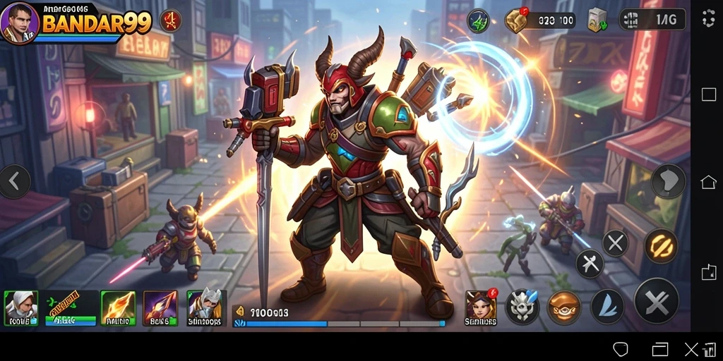 Tampilan gameplay mendebarkan dalam permainan SLG BANDAR99.