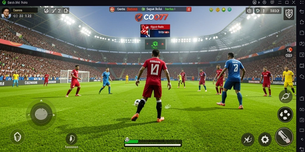 Tampilan gameplay seru dari COO77 dalam pertandingan sepak bola.