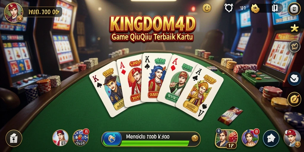 Screenshot KINGDOM4D menampilkan aksi seru permainan QiuQiu.