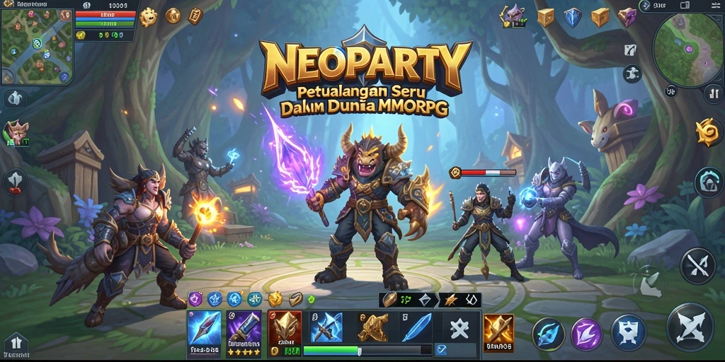 Tangkapan layar dari gameplay seru NEOPARTY dalam dunia MMORPG.