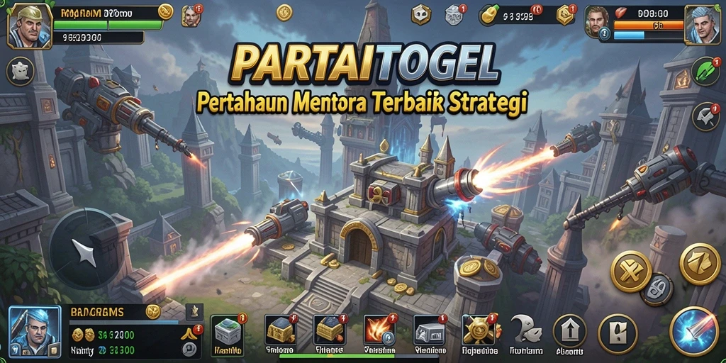 Tampilan gameplay menarik saat pertahanan menara beraksi.