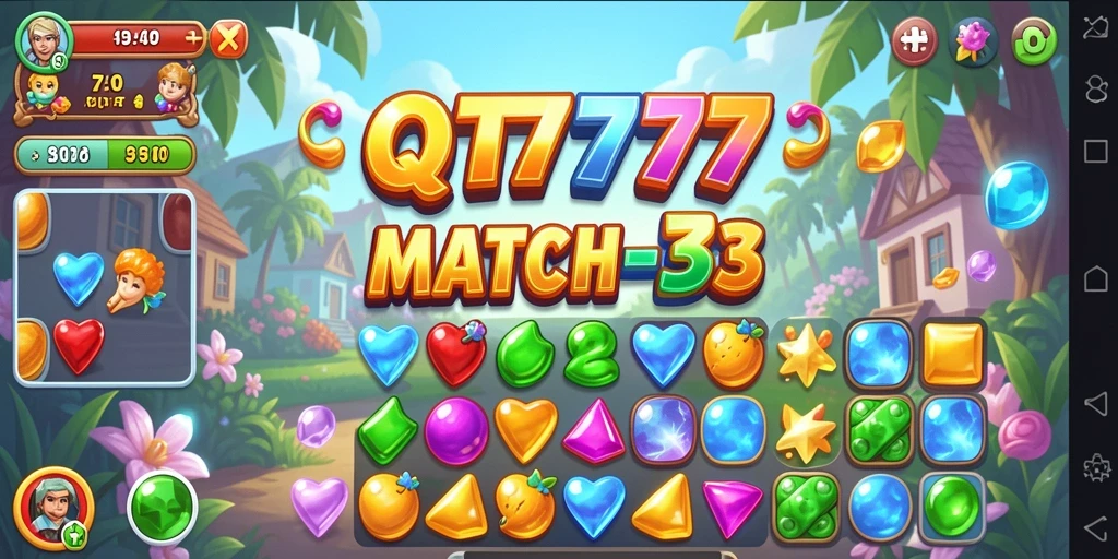 Tampilan gameplay QT777 yang penuh warna dan seru.