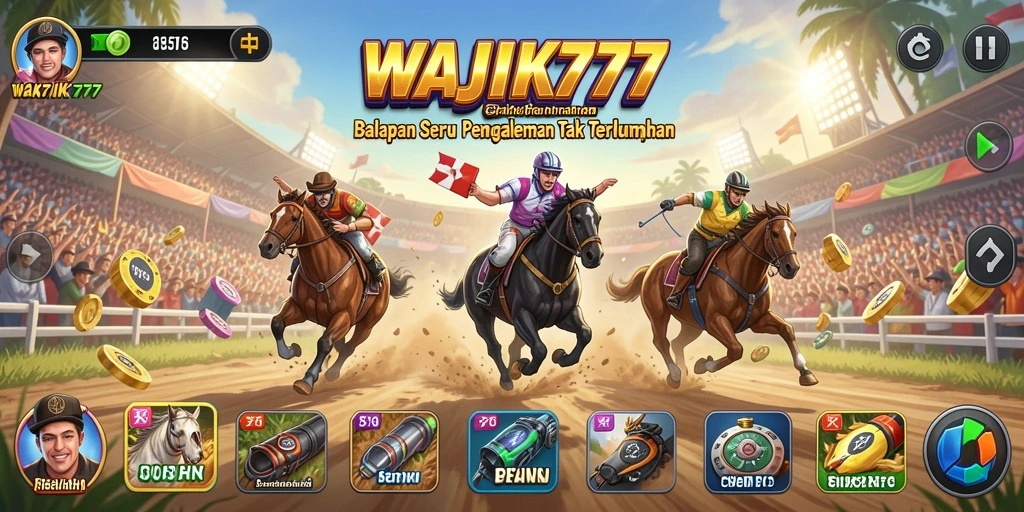 Tampilan gameplay WAJIK777 yang menegangkan di lintasan balap.